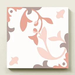 Floral pattern in pink and earth colours